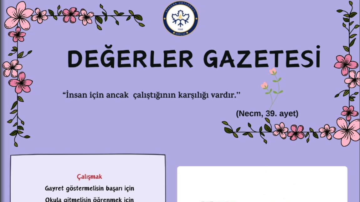 Kofçaz Atatürk Ortaokulu 2025 Nisan ayı dijital gazetesi yayında..